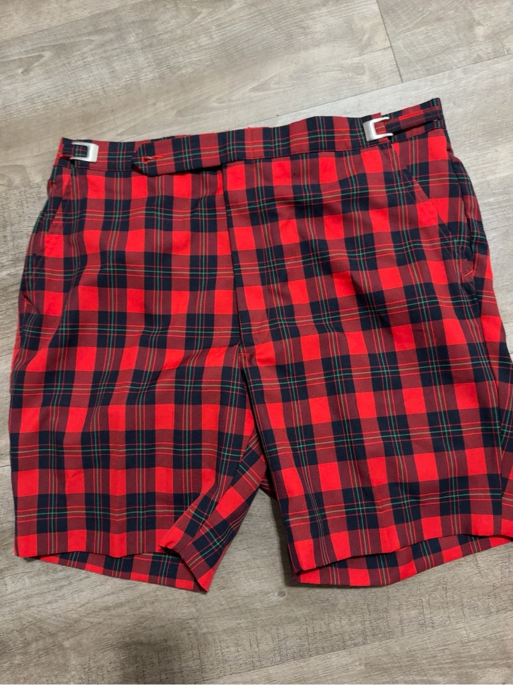 Red Plaid Men’s Shorts - Classic Tartan Style